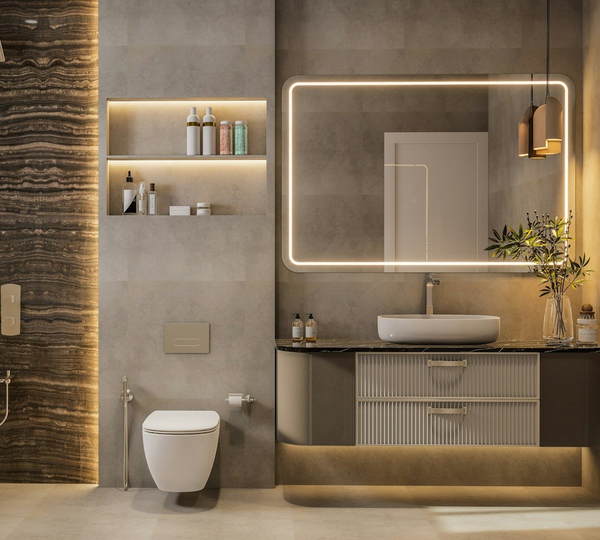 Newly installed bathroom sanitaryware